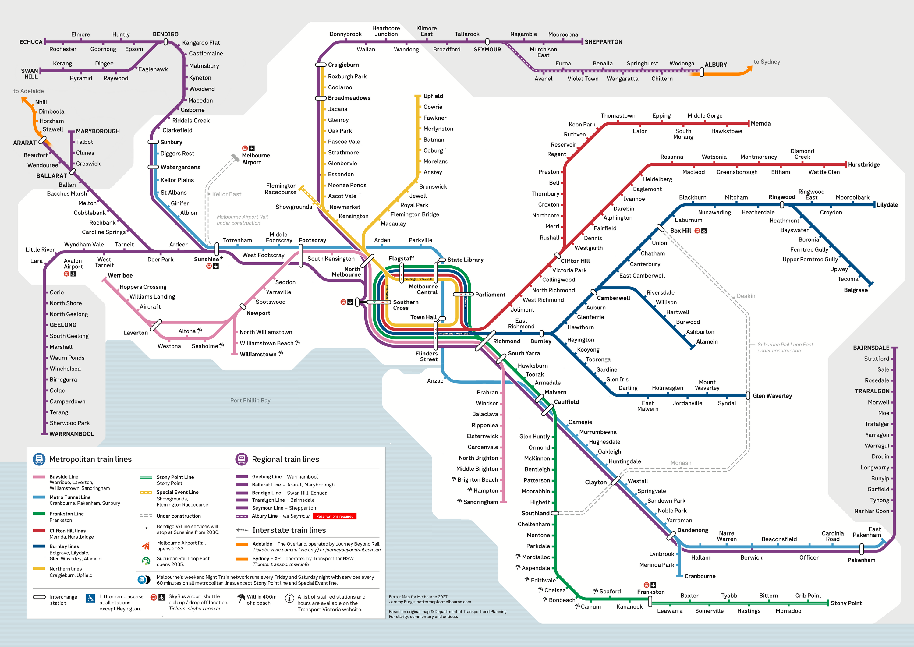 Victorian Rail Network Map 2027 Proposed